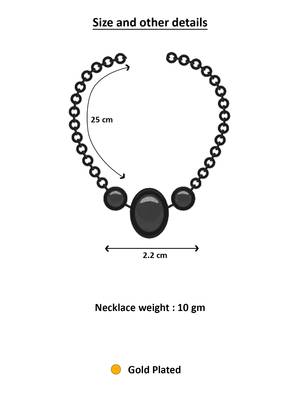 gold plated crescent kundan pendant necklace 3