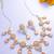 festive rose gold pink floral bib necklace set with stone drops and flower cluster earrings