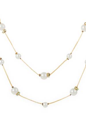 gold plated double strand pearl necklace 3