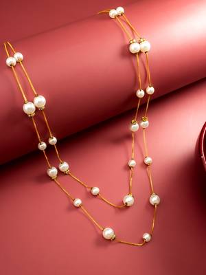 gold plated double strand pearl necklace 5