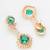 party wear rose gold emerald green stone y-drop necklace set with marquise drop earrings