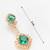 party wear rose gold emerald green stone y-drop necklace set with marquise drop earrings