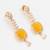reception wear rose gold teal and yellow pendant necklace set with tassel drop and cushion stone earrings