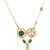 gold plated green stone kundan necklace