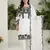 White fox georgette sequence embroidered suit