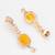 reception wear rose gold teal and yellow pendant necklace set with tassel drop and cushion stone earrings