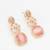reception wear rose gold pink and green pendant necklace set with cushion stone drop and geometric earrings
