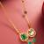 gold plated green stone kundan necklace