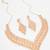 party wear rose gold peach necklace set with cascading bib design and chandelier drop earrings