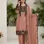 Brown fox georgette sequence embroidered suit