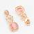 reception wear rose gold pink and green pendant necklace set with cushion stone drop and geometric earrings