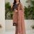 brown georgette sequins embroidered suit