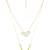 gold plated green hexagon pendant necklace