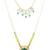 gold plated green hexagon pendant necklace