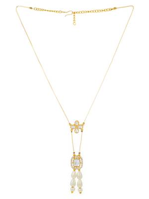 gold plated kundan pearl necklace 2