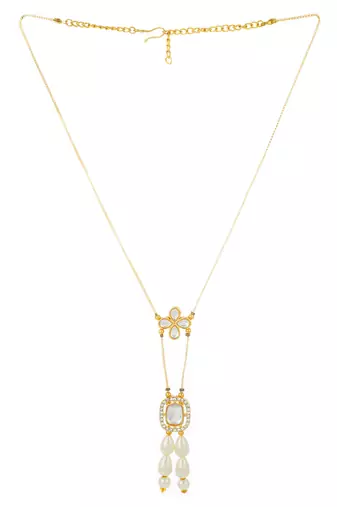 gold plated kundan pearl necklace