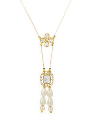 gold plated kundan pearl necklace 3