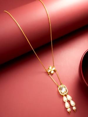 gold plated kundan pearl necklace 5