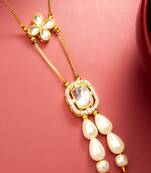 gold plated kundan pearl necklace