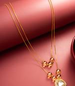 gold plated double layer kundan necklace