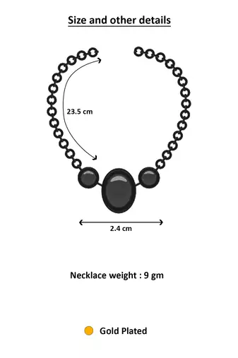 gold plated double chain kundan necklace