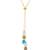 gold plated blue onyx lariat necklace