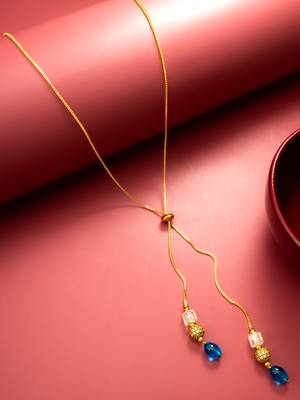 gold plated blue onyx lariat necklace 5
