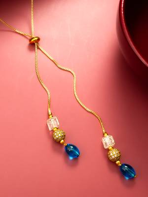 gold plated blue onyx lariat necklace 1