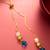 gold plated blue onyx lariat necklace