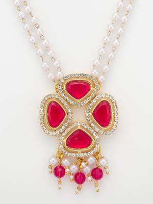gold plated pearl necklace set 5