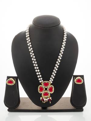 gold plated pearl necklace set 1