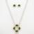 gold plated green stone pearl necklace set