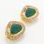 gold plated green stone pearl necklace set