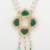 gold plated green stone pearl necklace set