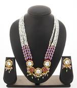 gold plated kundan hexagon necklace set