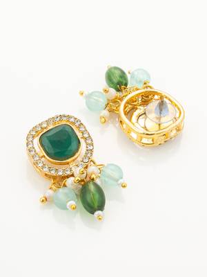 gold plated kundan long necklace set 4