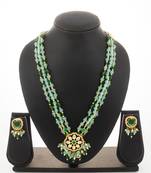 gold plated kundan long necklace set
