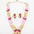 pink yellow kundan necklace set