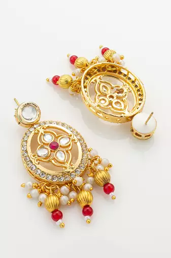 red white kundan choker set