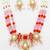 pink red long necklace set