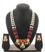 pink red long necklace set