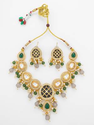 green grey pendant necklace set 2