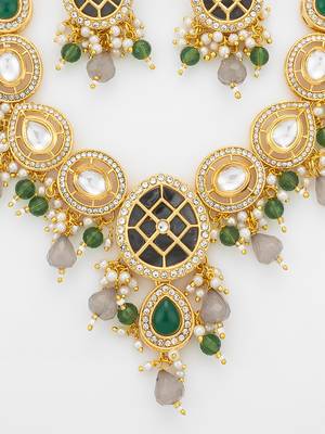 green grey pendant necklace set 5