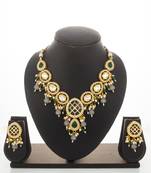 green grey pendant necklace set