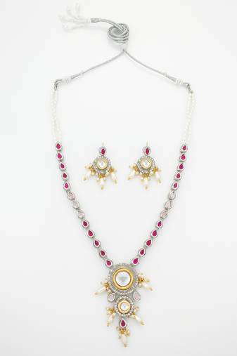 kundan long necklace set