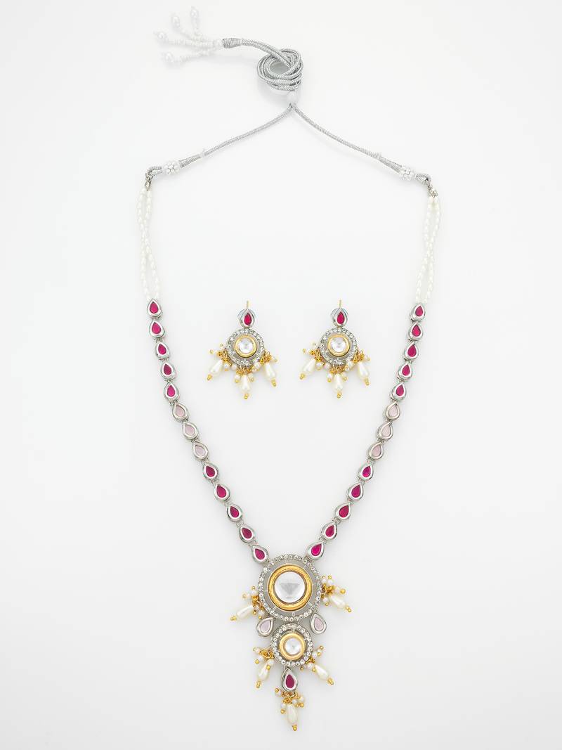 kundan long necklace set
