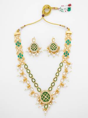 green meenakari kundan choker set 2