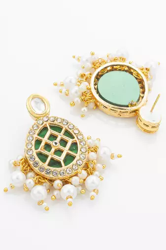 green meenakari kundan choker set
