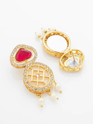 red kundan polki necklace set 4