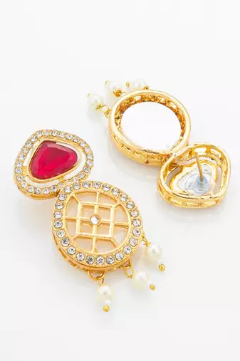 red kundan polki necklace set